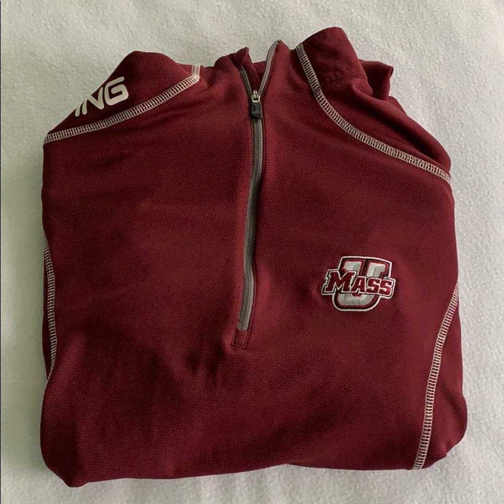 PING men’s  Umass Amherst quarter zip size small